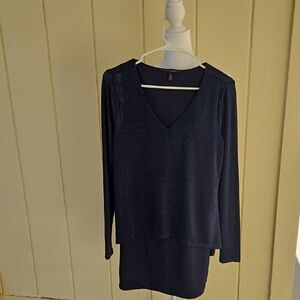 White House Black Market Deep Blue Long Sleeve Dress